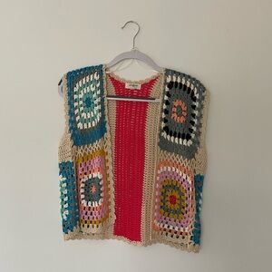 Umgee Multicolor Crochet Vest
